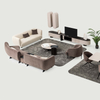 Foshan Factory Direct Furniture Wholesaler Brown Beige Boucle Fabric Coco Art Sofa Set