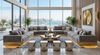 Stainless Steel Base Fabric Lounge Sofa Arabic Living Room Majlis Customade Furniture