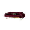 Modern Living Room Lounge Couch Luxury Velvet Dortmund Sofa Set with Gold Legs