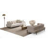 Living Room Luxury Velvet Lounge Furniture Beige Cratos Antique Couch with Adjustable Backrest