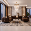 Private Label Furniture Manufacturer Large U-shape Sectional for Villa 6 7 Seat Velvet Lounge