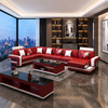 Living Room Furniture LED Sofa U-shape Leather Sectional Chaise Lounge