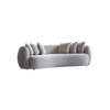 Accent Lounge Furniture Boucle Fabric Curved Cashew Nut Shape Crown Sofa Set