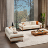 Solid Wood Upholstered Furniture Turkey Sofa Factory Beige Fabric Deniz Sofa Set