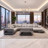 Leisure Living Room Furniture European Modern Leather Sectional Sofa Set