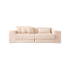 Simple Comfortable Plush Beige Corduroy Faric Couch Bubble Sofa Set