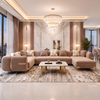 Private Label Furniture Manufacturer Large U-shape Sectional for Villa 6 7 Seat Velvet Lounge