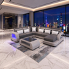 Accent Lounge Furniture Modular Sectional U Shape Sofa Modern Leather Chaise Lounge