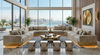 Stainless Steel Base Fabric Lounge Sofa Arabic Living Room Majlis Customade Furniture